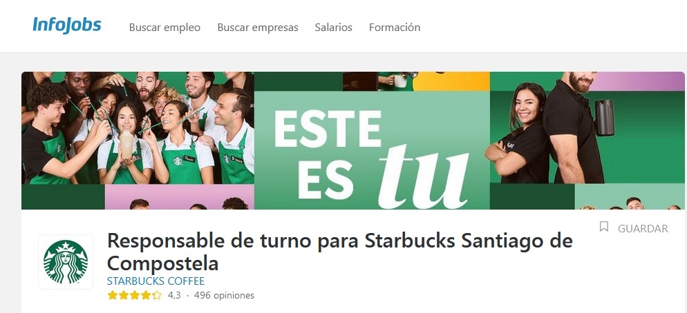 Una oferta de empleo desvela que Starbucks abrirá en&nbsp;Santiago